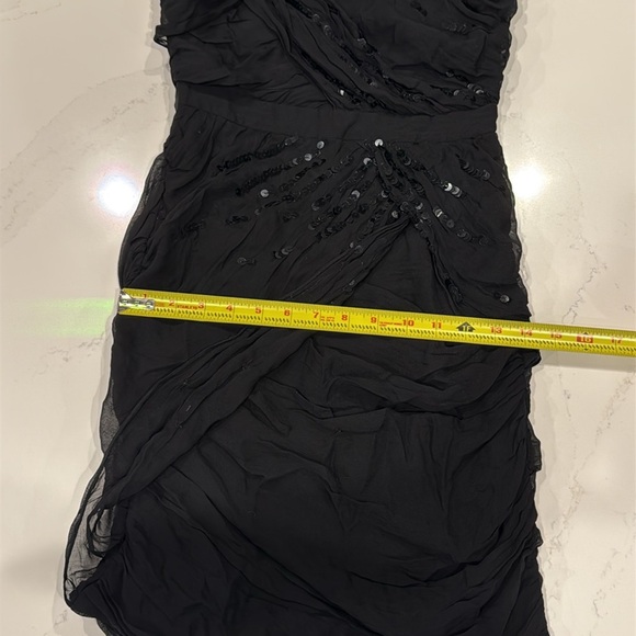DVF Garvin Embellished Strapless Mini Dress | Black Sequin Silk | Size 2 - Picture 13 of 13